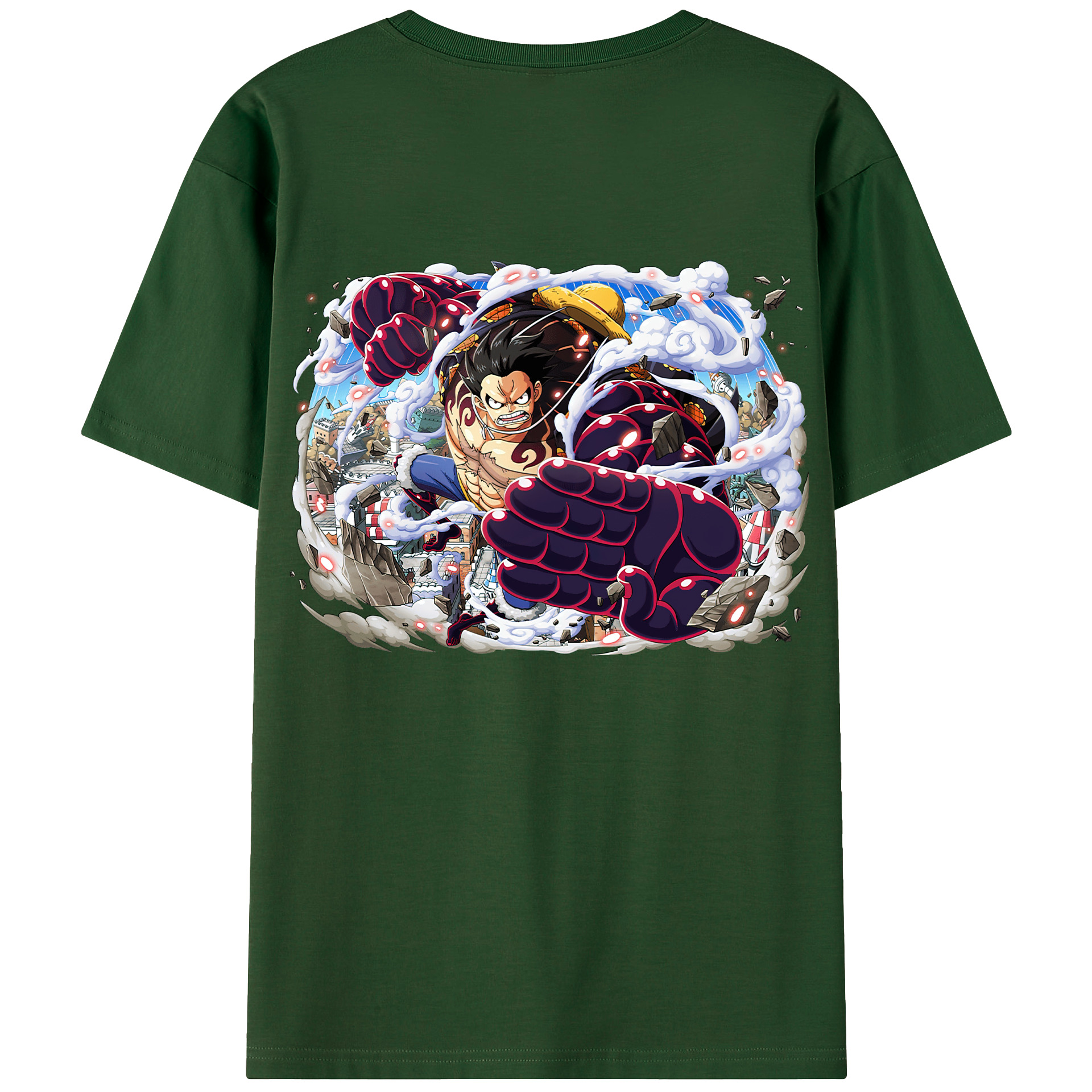 ワンピース モンキー・D・ルフィ ONE PIECE Monkey D. Luffy 綿100％半袖Tシャツ（背面プリント）
